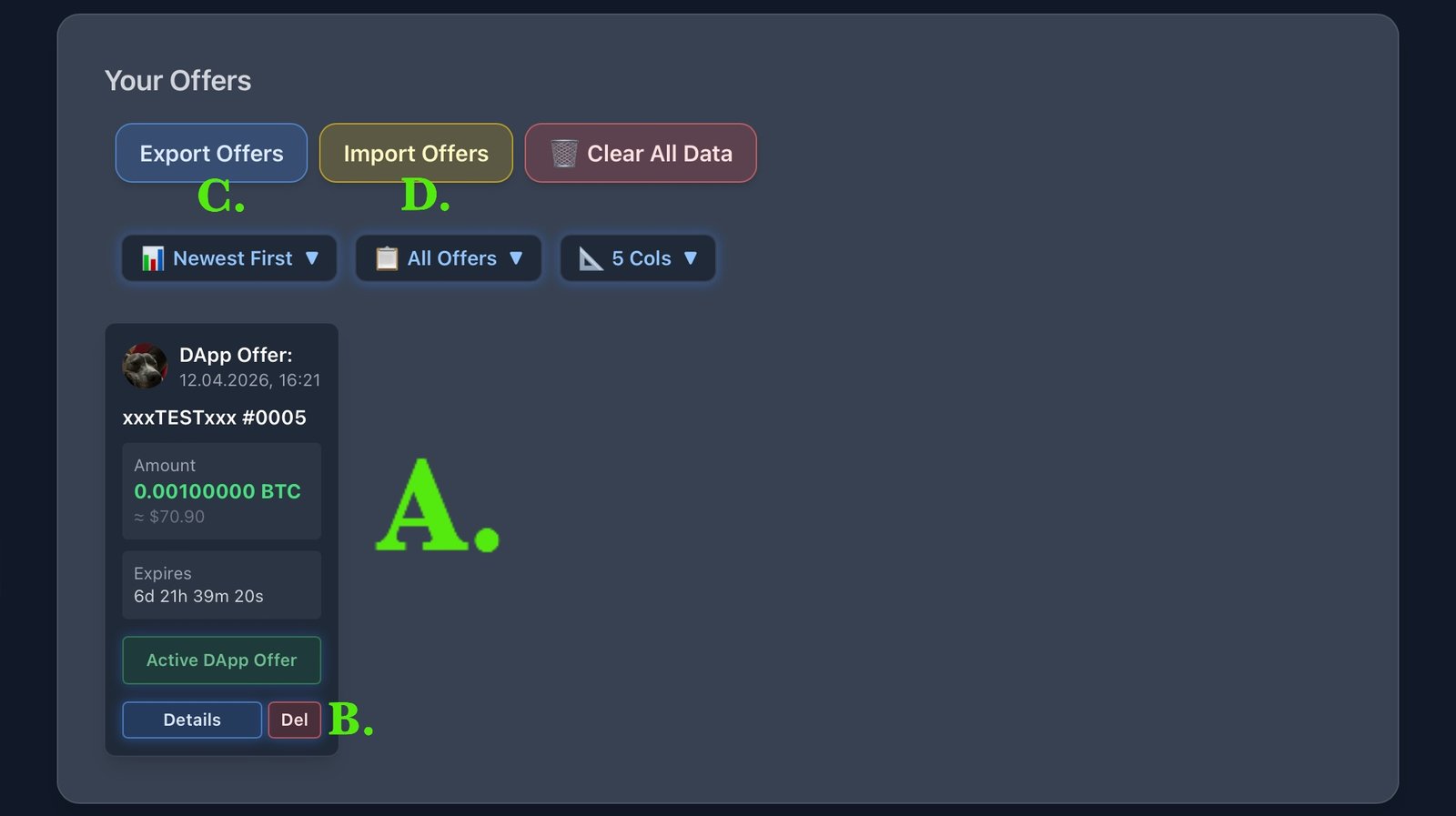Your Offers Card Screenshot