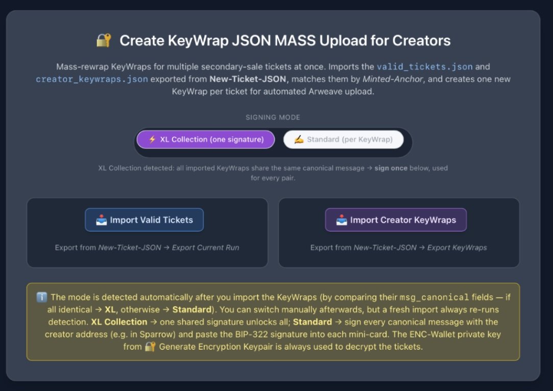Create KeyWrap JSON MASS Upload Screenshot