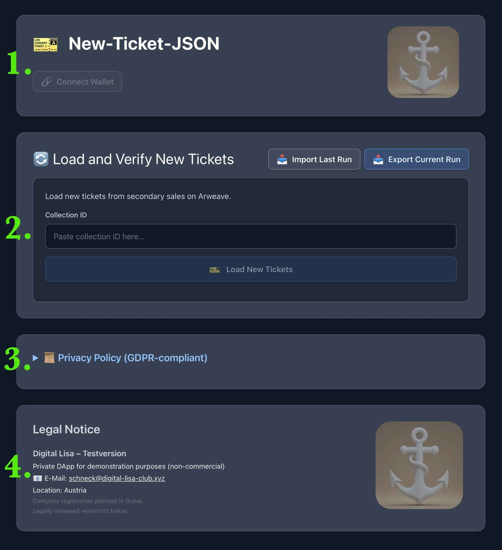 New Ticket JSON Screenshot