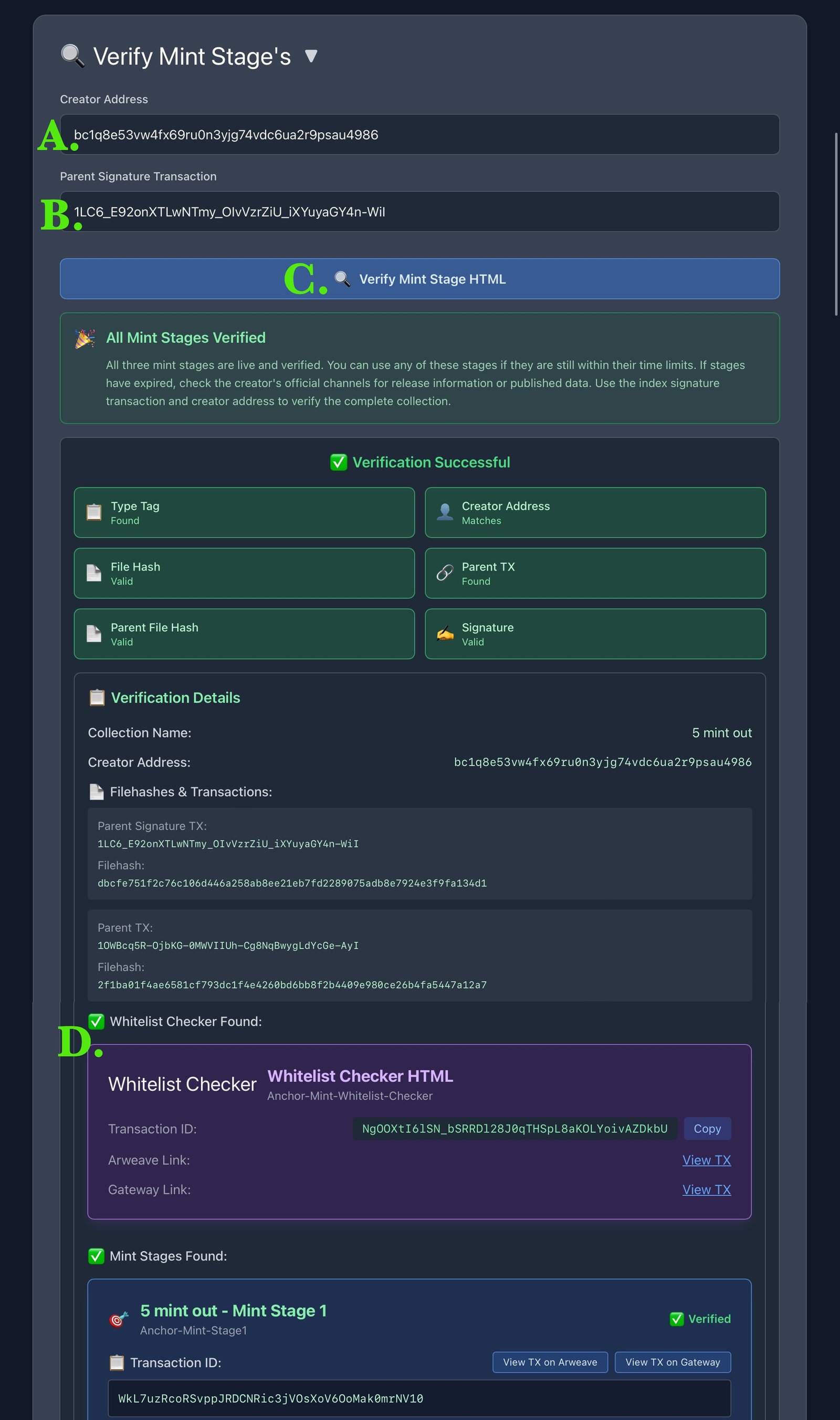 Verify Mint Stage's Screenshot 2